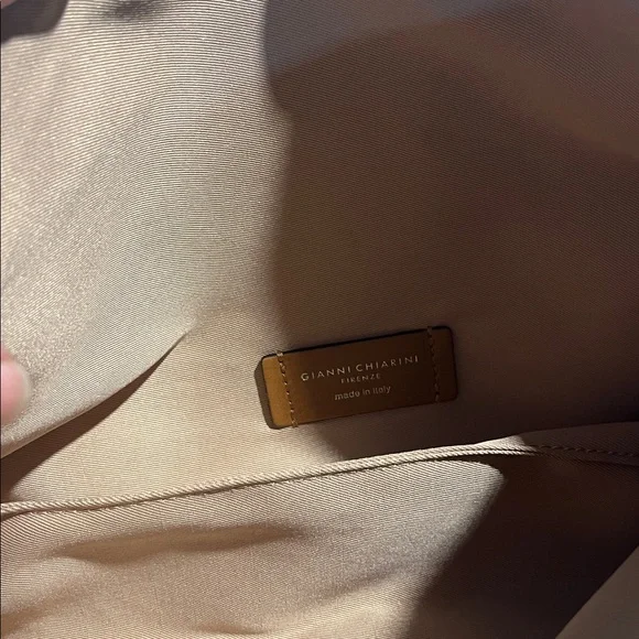 NWOT Gianni Chiarini Cream and Brown Shoulder Bag- made in Italy - Picture 4 of 5